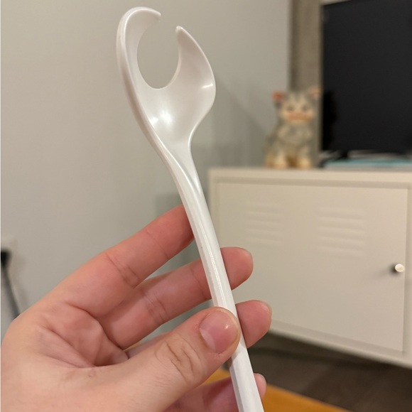 White Salad Fork Vintage Made in Denmark 1 of 2 Rösti Mepal Melamine Mixing Set - Picture 7 of 16